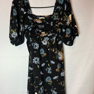 Maurices Black Floral Open Back Mini Dress